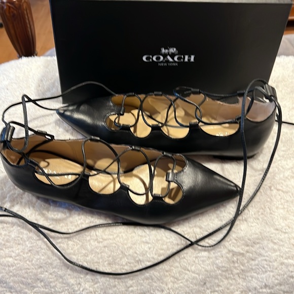Coach Jimla flat pointed toe ankle tie up - Picture 3 of 10